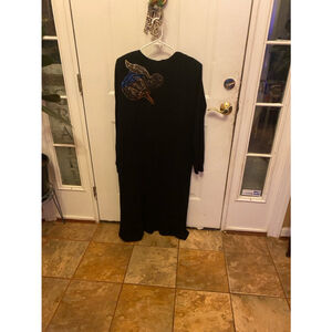 PV II Vintage  black Velvet like with metallic floral Design